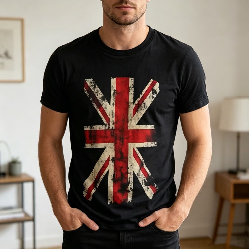 Men'S Fashion Uk - Camiseta con gráfico Union Jack, camiseta