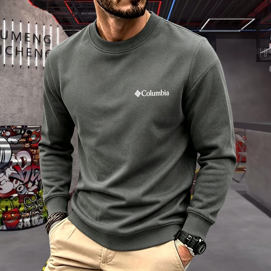 Men'S Spring Fashion - Camiseta de manga larga con cuello