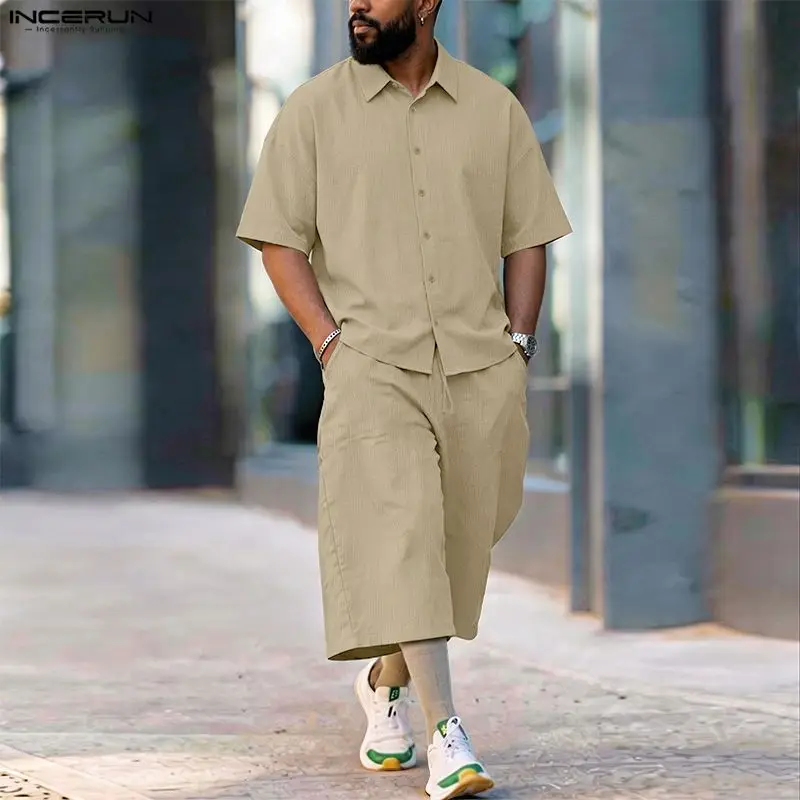 Men'S Fashion For 2026 - Conjuntos INCERUN para Hombre, Camisa de
