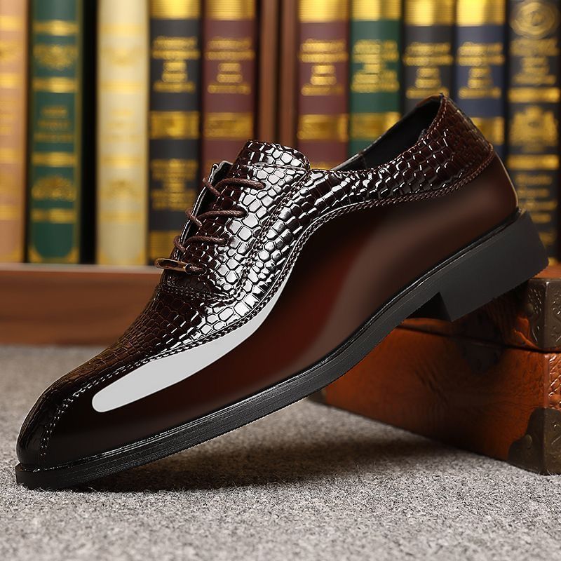 Mens Fashion Dress Shoes - Zapatos de vestir de charol brillante