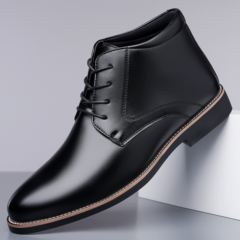 Mens Fashion Dress Shoes - Botas de cuero de caña alta
