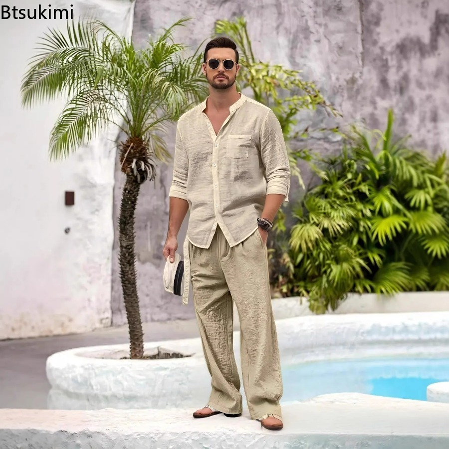 Linen Shirt Summer - Nuevo Conjunto Casual de 2 Piezas