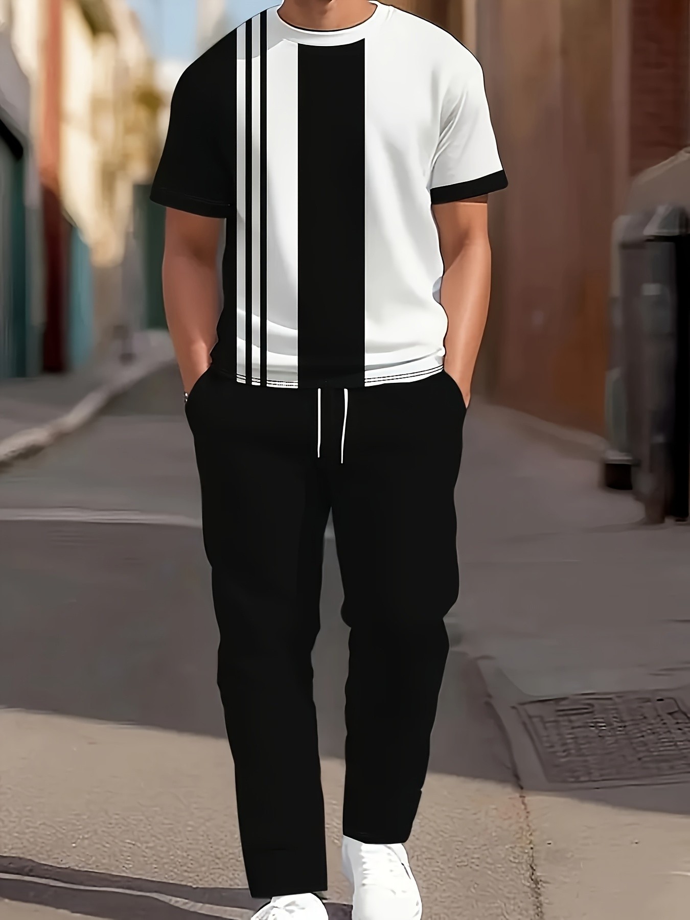 Men'S Fashion Designer - Conjunto de Pantalones Largos y Camiseta