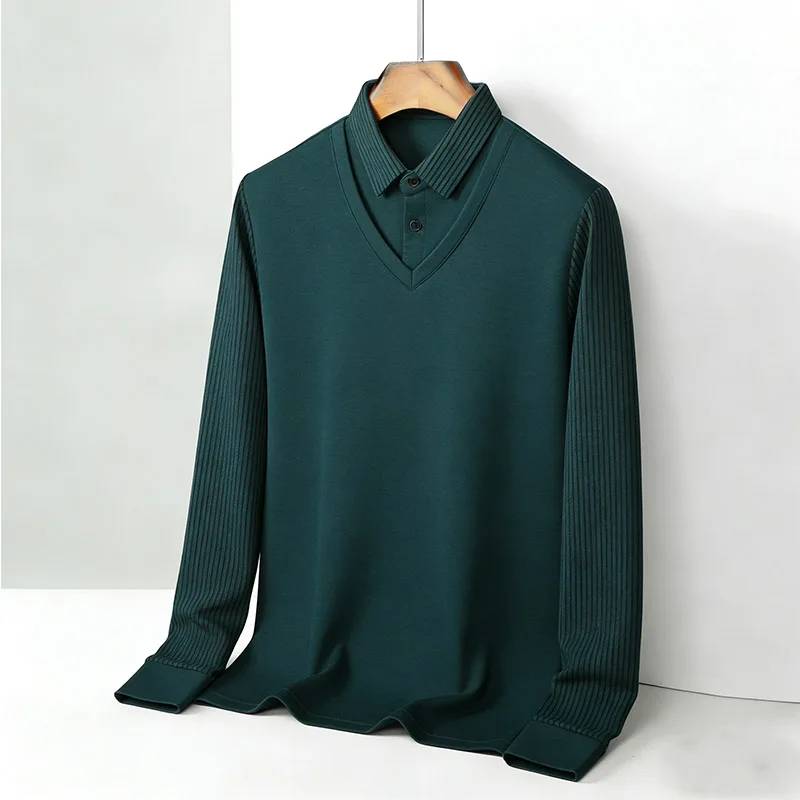 Mens Fashion Wear - Blusa de dos piezas falsa con