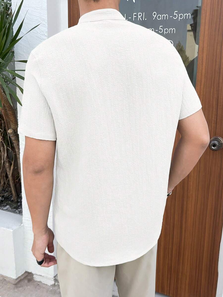 Linen Shirt Summer - Camisa Blanca Casual de Manga Corta