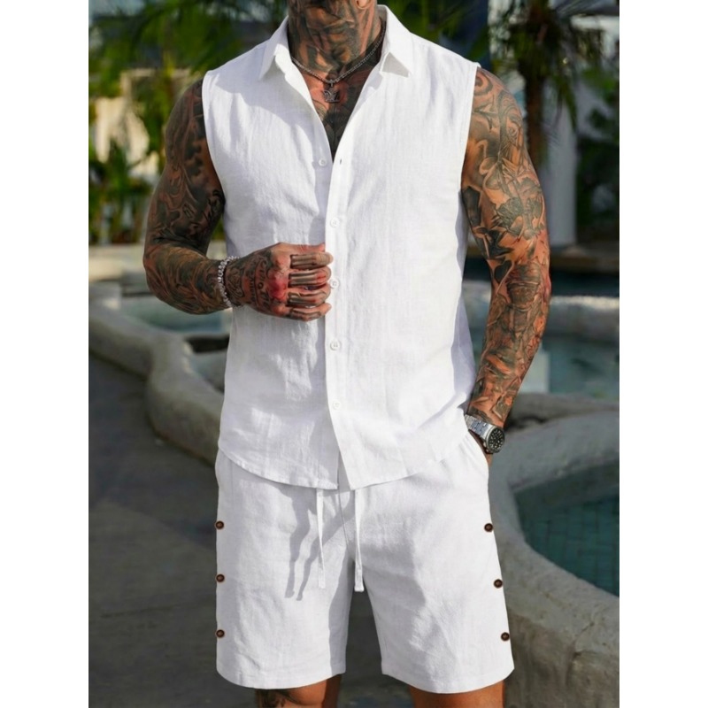 Conjunto de 2 Piezas para Homb - Linen Shirt Summer reseña y precio