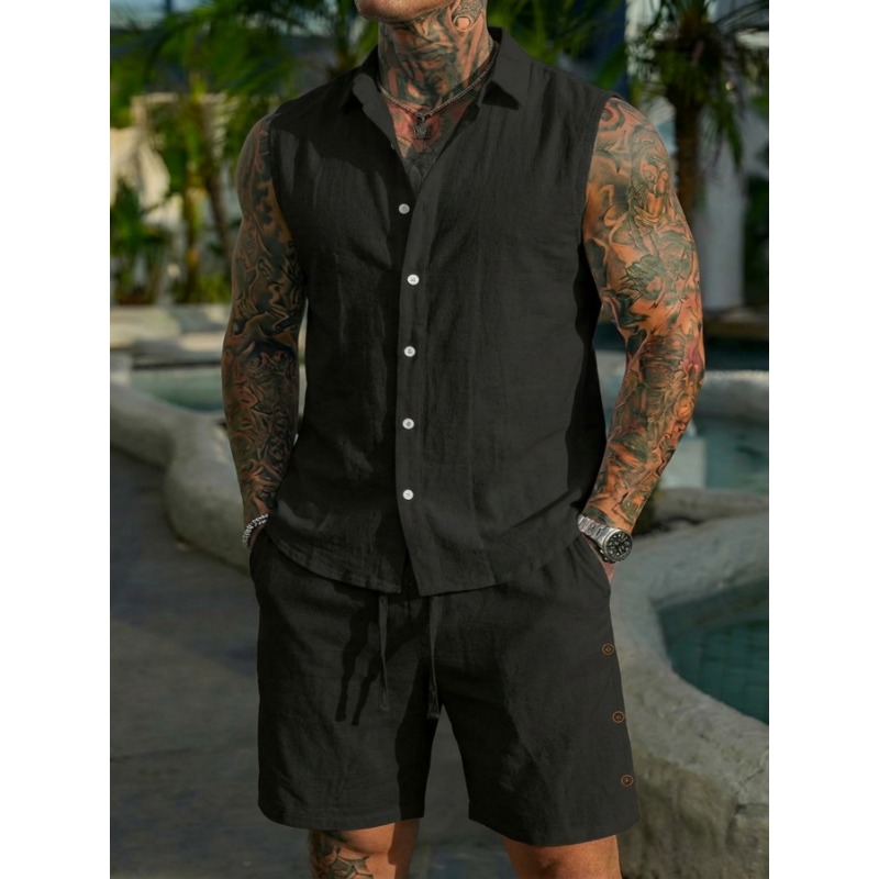 Conjunto de 2 Piezas para Homb - Linen Shirt Summer reseña y precio