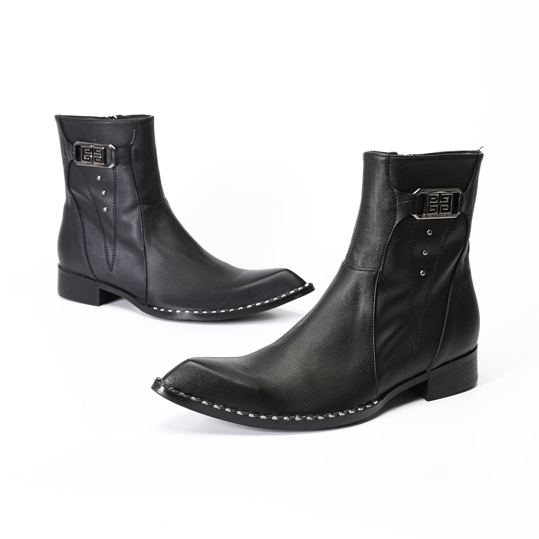 Botas de tobillo de cuero genu - Mens Fashion Dress Shoes reseña y precio