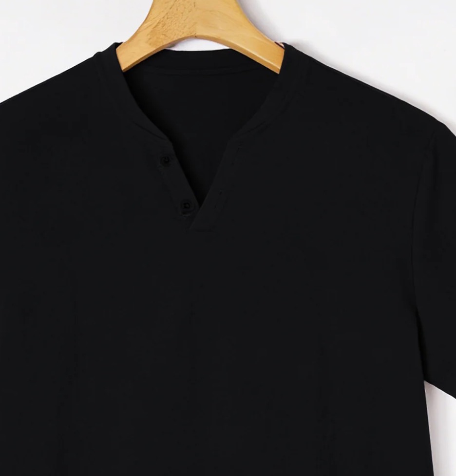 Elegante camiseta Henley negra - Linen Shirt Summer reseña y precio