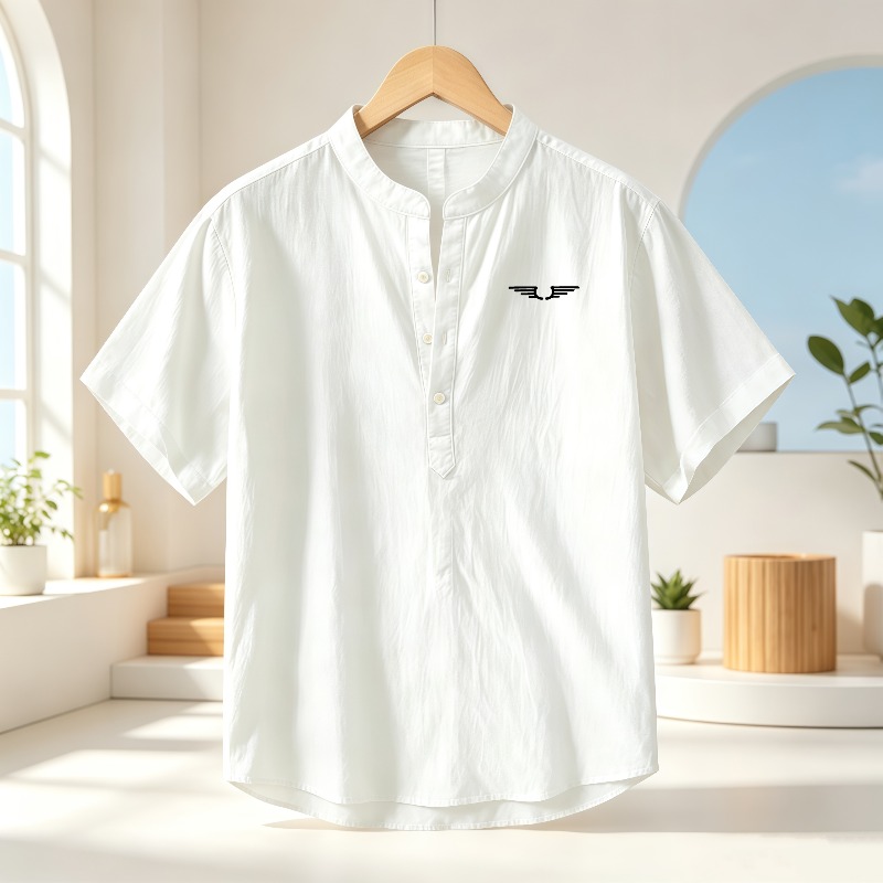 Camisa de manga corta con cuel - Linen Shirt Summer reseña y precio