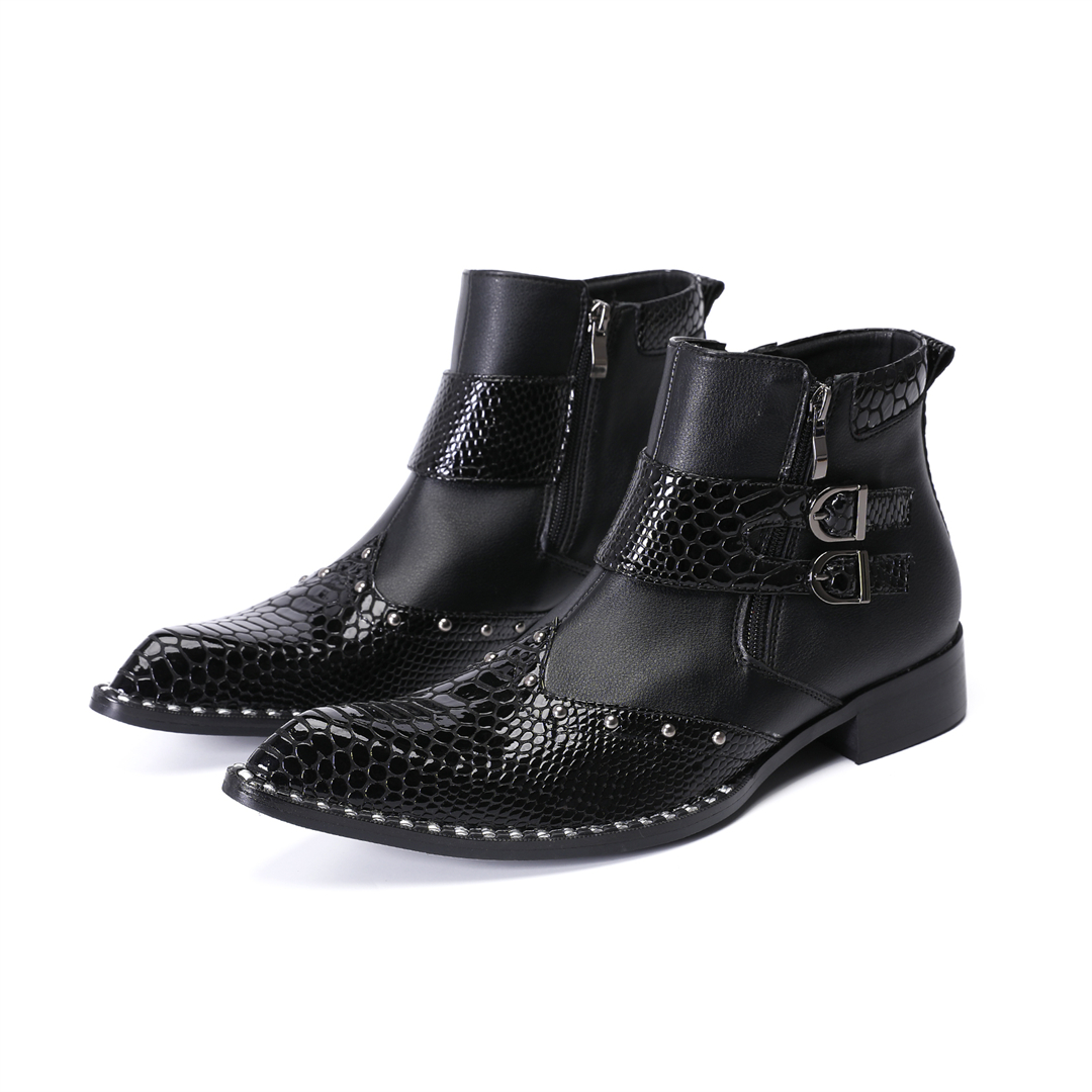 Botas de motociclista de cuero - Mens Fashion Dress Shoes reseña y precio