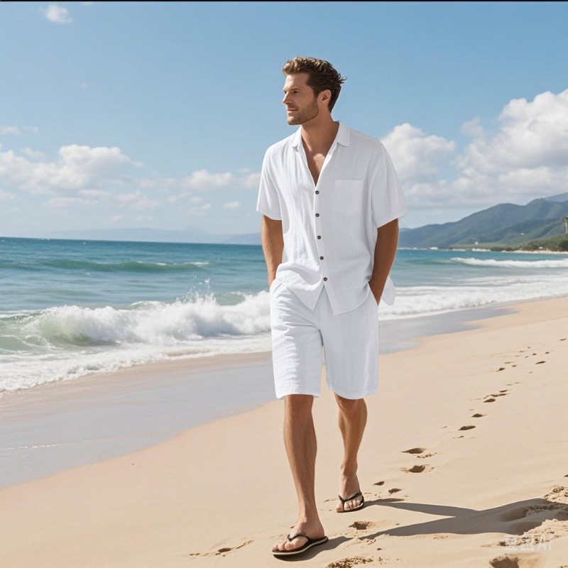Conjunto de Camisa y Pantalone - Linen Shirt Summer reseña y precio