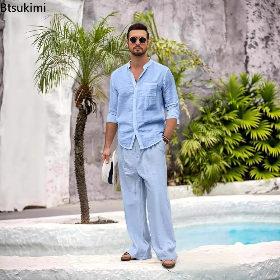 Nuevo Conjunto Casual de 2 Pie - Linen Shirt Summer reseña y precio