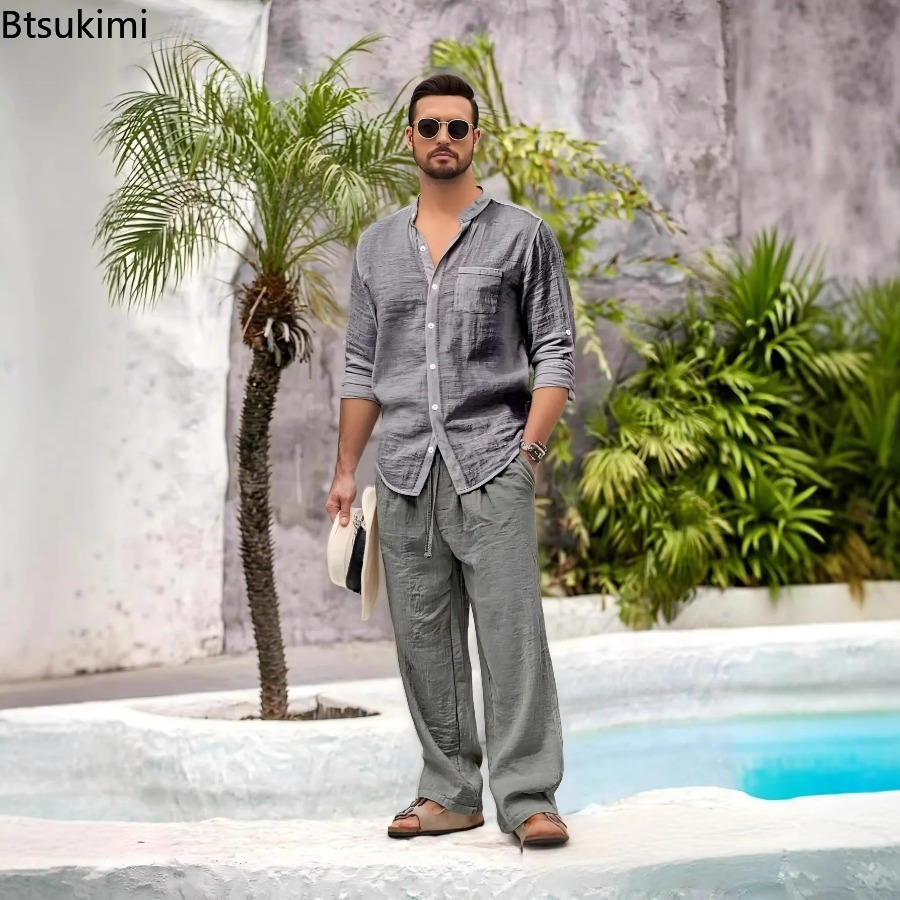 Nuevo Conjunto Casual de 2 Pie - Linen Shirt Summer reseña y precio