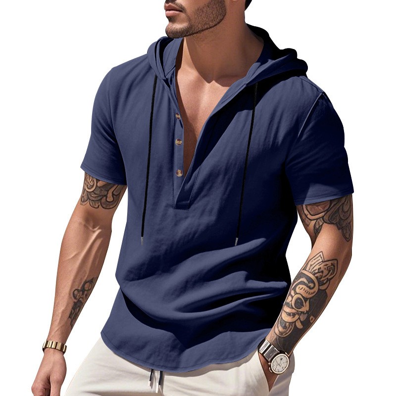 Camisa Casual de Lino Azul Cla - Linen Shirt Summer reseña y precio