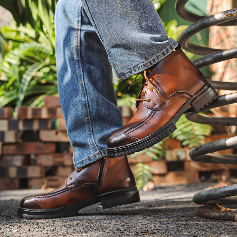 Botas de Cuero Retro para Homb - Mens Fashion Show reseña y precio